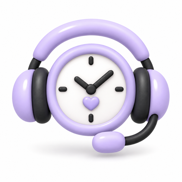 Lavender headset and clock